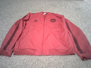 Adidas Jacket Mens Large Red Full Zip Manchester United - Picture 1 of 5