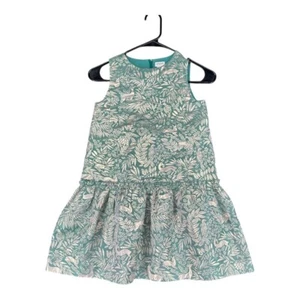 Crewcuts J Crew Girl's 8 Green Metallic Jacquard Print Dress Holiday BL364 - Picture 1 of 16