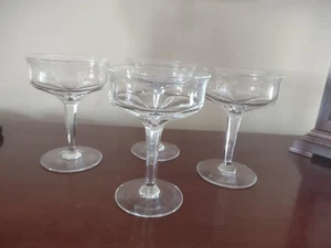 4 Val St. Lambert Blown Glass Champagne / Tall Sherbet Glasses -- Orestes Tcpl - Picture 1 of 3