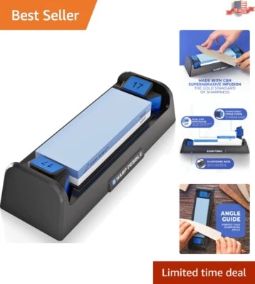Juego de afilador de cuchillos profesional de piedra de afilar con guías de ángulo incorporadas 15-22° Foto 1 de 4