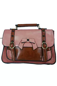 Pink Vintage Rockabilly Buckle With Bow Retro Bag Satchel By BANNED Apparel - Picture 1 of 2