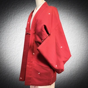 【Mint】japanese kimono, kimono haori, kimono cardigan , red kimono coat - Picture 1 of 21