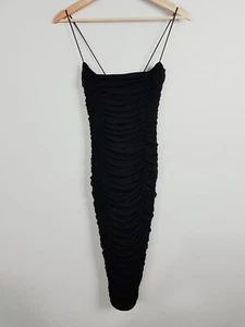 NOOKIE Womens Size M or 10 / US 6 Black Bodycon ruched Stretch Dress - Picture 1 of 5