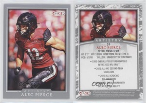 2022 SAGE Artistry Silver Alec Pierce #31 Rookie RC