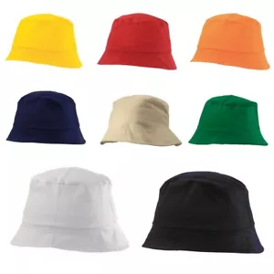 100% Cotton Adults Bucket Hat Summer Fishing Beach Festival Sun Cap 56 cm Circ. - Picture 1 of 9