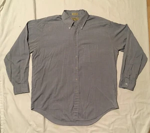 L.L. Bean Made in USA Shirt Men's XL Vintage 80s Button-Down Gray Striped - Picture 1 of 8