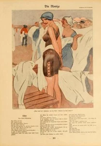 SIMPLICISSIMUS 1913 BY MARCELLO DUDOVICH DIE NOVIZE ON LINEN ORIGINAL - Picture 1 of 1