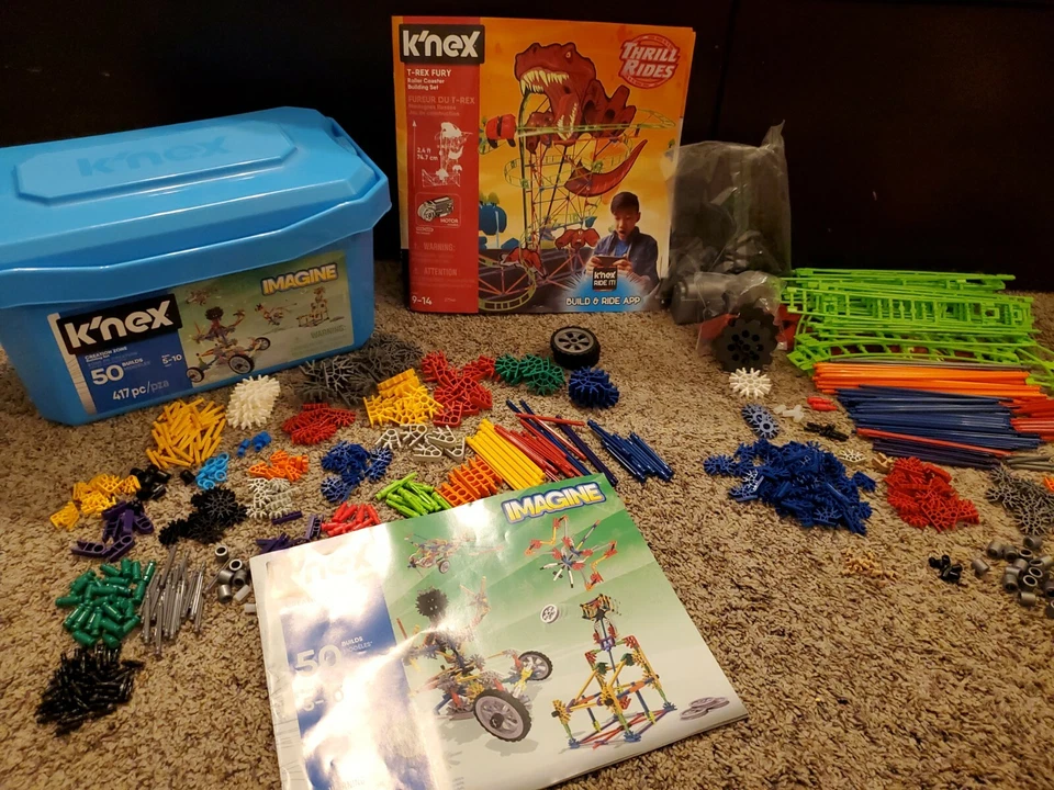 KNEX IMAGINE Creation Zone TRex Fury Roller Coaster Building Set LOT Lego STEM Foto 1 de 4