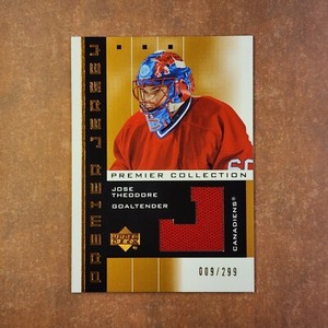 2-09-25 mx . jose theodore jersey #pp-jt 2002-03 premier bronze /299