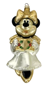 Disney Minnie Mouse Angel Caroling Ornament in white Made In Poland - Picture 1 of 5