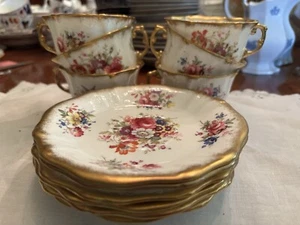 6 Lady Patricia Hammersley China England F. Howard Floral Sprays Gold 1930s - Picture 1 of 16