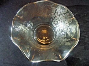 VINTAGE SILBER INTARSIEN KLARGLAS ÜBERBACKEN 7 ZOLL - Bild 1 von 4