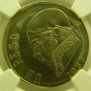 1983MO Mexico Peso Broadstrick (MS-64) - Lot Book End - Picture 1 of 4