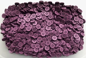 Small 11mm 18L Purple Mid Purple Matt 4 Hole Shirt Craft Button Buttons (J83A) - Picture 1 of 1
