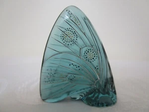 Lalique Crystal Enameled Butterfly Figurine Blue Green Retired NIB - Picture 1 of 11