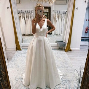 Las mejores ofertas en Cuello en V de Satén Talla 10 mujeres vestidos de  novia | eBay