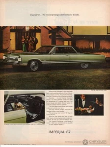 Anuncio impreso vintage coche CHYSLER IMPERIAL 1967 corona cupé giros mundiales - Imagen 1 de 1