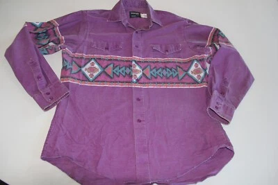 Vintage Wrangler Brushpopper Aztec Men's X-Long Tails Shirt Large 16 1/2 x 35 US Foto 1 de 4