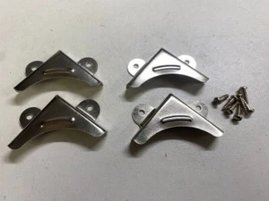 Mirror Picture Corners Clamps Clips Mounting Brackets Nickel Silver Chrome 4pcs - Picture 1 of 24