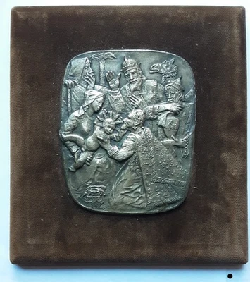 QUADRO IN ARGENTO 800 MASSICCIO 340 GR - L'ADORAZIONE DEI MAGI - Immagine 1 di 4