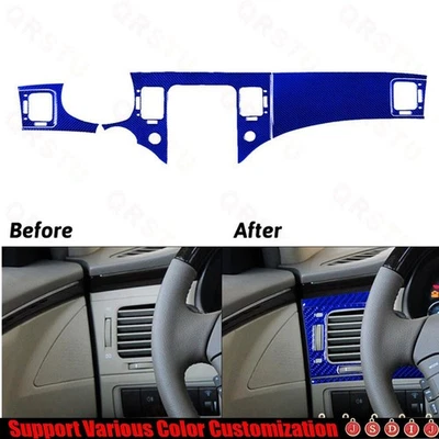 5Pcs Blue Carbon Fiber Inner Dashboard Kit Cover Trim For Hyundai Azera 2006-11 - Imagem 1 de 4