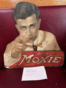 RARE 1920’s Moxie Cardboard Moxie Man W/Moxie Song Double Sided 16x16 Sign - Picture 1 of 8