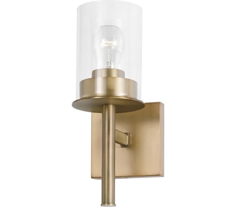 Aplique de pared HomePlace 646811AD-532 Mason, 1 luz 100 vatios, latón envejecido Foto 1 de 1