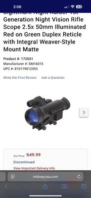 Mira para rifle de visión nocturna Sightmark Night Raider 2,5x50 Foto 1 de 3