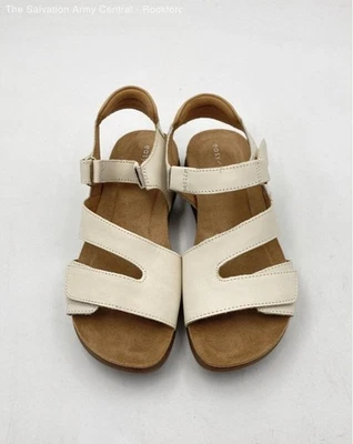 Easy Spirit Womens Mavey White Leather Open Toe Adjustable Strappy Sandals Sz 6 - Image 1 of 4