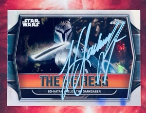 Tarjeta autógrafa Katee Sackhoff Topps 2025 cromada Star Wars Bo-Katan Kryze - Imagen 1 de 2