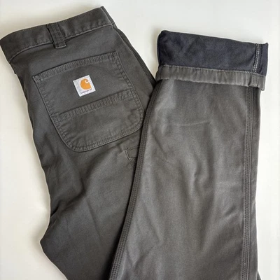 Carhartt Pants Mens 36x34 Gray Relaxed Fit Rugged Flex Canvas Knit Lined BN3342 - Image 1 of 4
