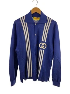 GUCCI Langarmshirt x Adidas Viskose mit Frontfleck M Viskose blau gebraucht - Bild 1 von 6