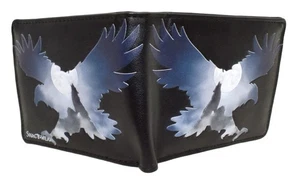 Eagle and Howling Wolf at the Moon Large Wallet for Men Vegan Faux Leather - Bild 1 von 6
