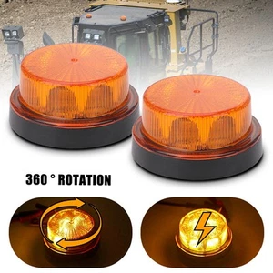 2X Mini Lámpara de Advertencia LED Giratoria Ámbar Luz Estroboscópica Destello Techo 12-24V - Imagen 1 de 10
