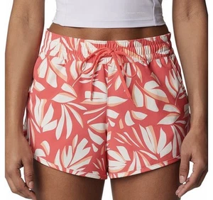 Columbia Women’s Bogata Bay Stretch UPF 50 Print Drawstring Shorts Pockets XL - Picture 1 of 10