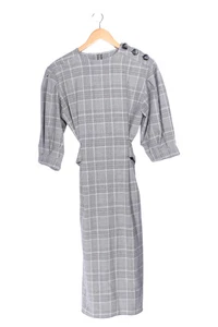 Zara Abito Casual Donna Grigio a Quadri Midi Chemisier (IT 44, EU 40) - Foto 1 di 2