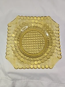 EAPG Amber Glass Plate Thousand Eye Pattern - Picture 1 of 13