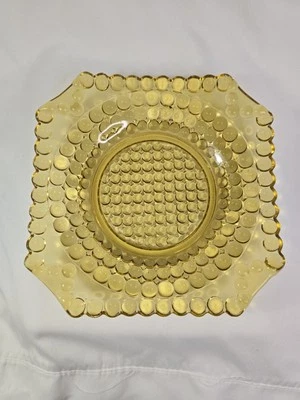 EAPG Amber Glass Plate Thousand Eye Pattern - Image 1 of 4