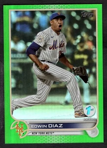 2022 Edwin Diaz Topps Baseball 1st Edition Green Foil /150 Mets #267 - Picture 1 of 2