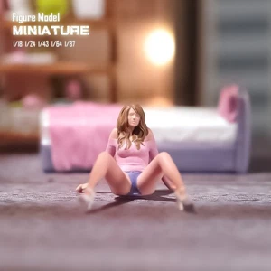 Resin 1/18 Diorama Pink Clothing Girl Painted Figure Toy Doll Figurine Miniature - Picture 1 of 5