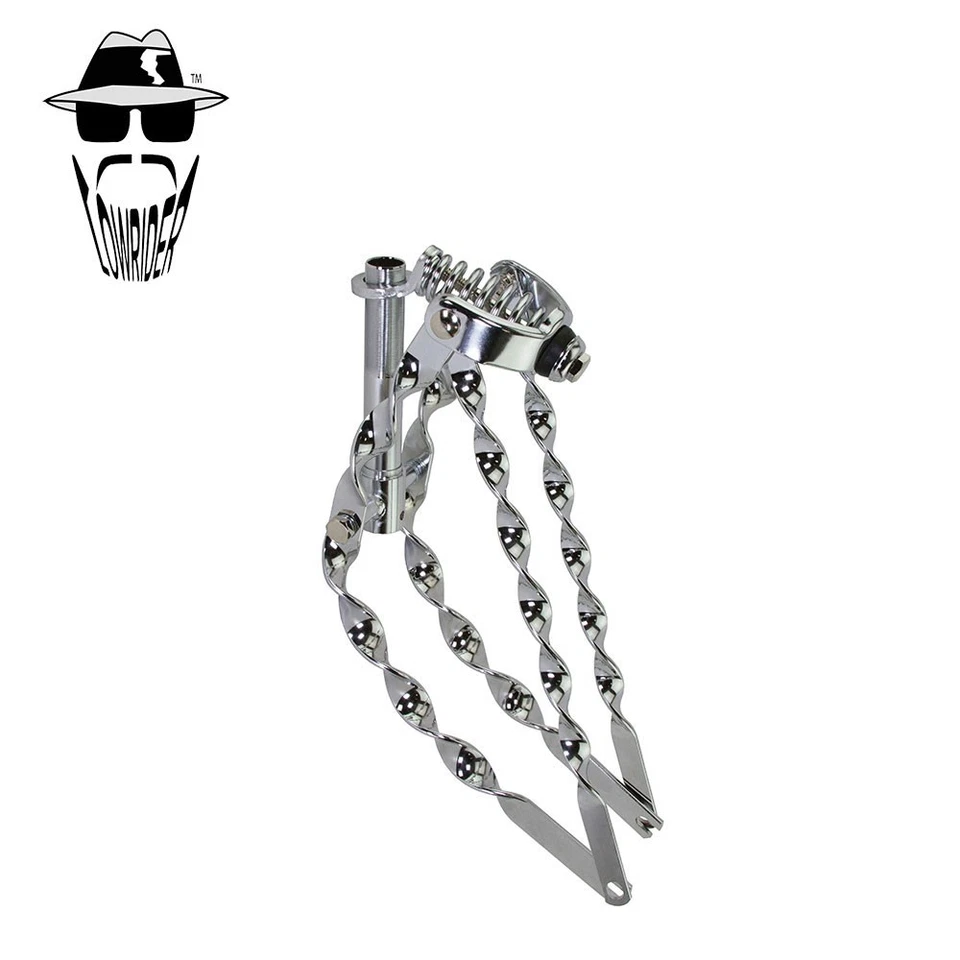 Original Lowrider 16" BENT 1" Chrome Suspension Retro FULL Flat Twisted Fork. - Image 1 of 1