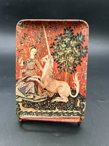 Dekoratives Handwerk Italien Renaissance Dame und das Einhorn Melamin Diener 6 Zoll - Bild 1 von 4