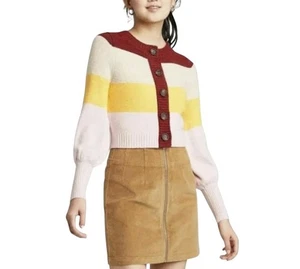 Cárdigan corto Wild Fable Colorblock botón delantero para mujer M nuevo con etiquetas - Imagen 1 de 11