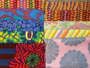 Kaffe Fassett cotton fabric Lot of 10 scraps 9" x 22", Variety - Picture 1 of 3