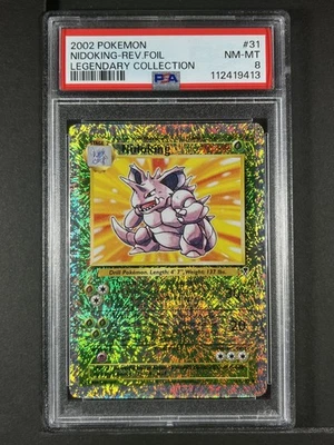 Nidoking Reverse Foil #31 2002 Pokemon Legendary Collection PSA 8 250001 - Image 1 of 2