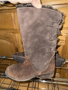 BCB Generation Damen Miana Stiefel 9,5M, braun Wildleder Kunstfell gefüttert - Bild 1 von 10
