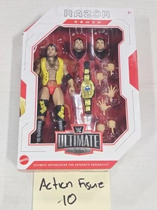 WWE Ultimate Edition Razor Ramon Actionfigur Mattel mit IC Gürtelköpfen Hände - Bild 1 von 6
