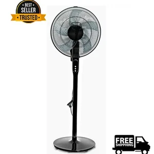 12-Speed Adjustable Height Quiet Pedestal Fan w/Digital Display & Remote Control - Picture 1 of 10