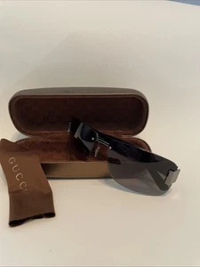 Vintage Gucci Sunglasses Tom Ford Black With Green & Red Strip On Arms - Picture 1 of 17