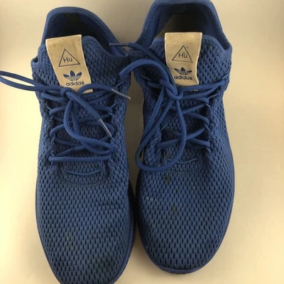 STAINED Adidas Pharrell Williams Hu Tennis Sneaker Shoes Men’s 10.5 Royal Blue - Image 1 of 4